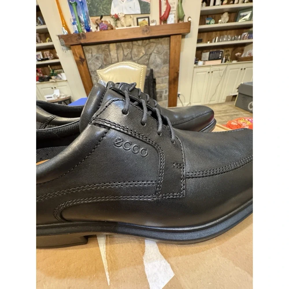 Ecco‎ Mens Helsinki Classic Black Oxford Derby Lace Shoes Size 44 US 10-10.5
